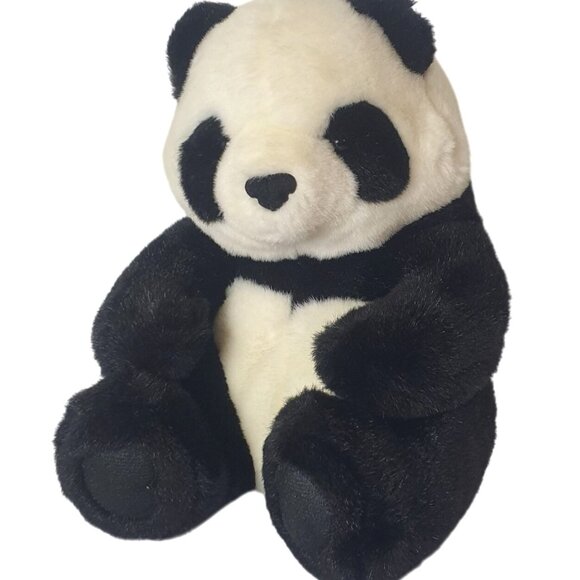 A&A Panda Bear Realistic Plush Black White 11.5" VTG Stuffed Animal Soft Cuddly - Picture 5 of 8